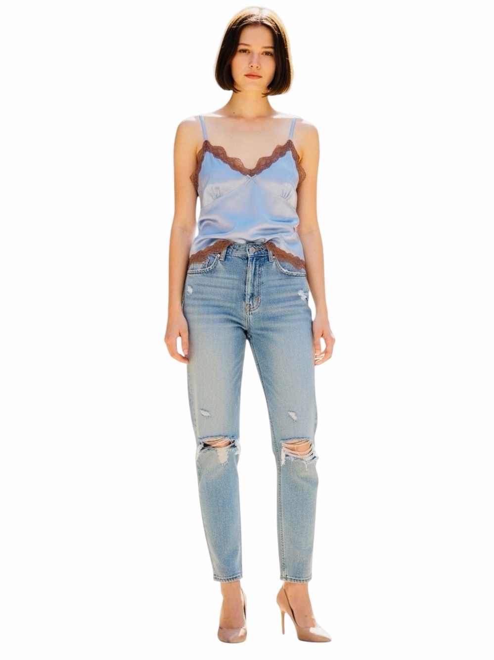 VINTAGE LACE SILK CAMI.